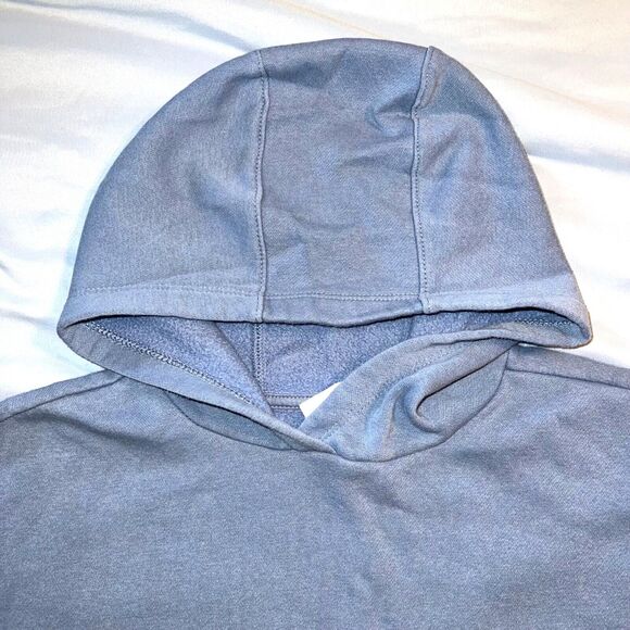 Athletic Works Girls Crop Hoodie Hooded Sweatshirt Blue Colorblock Large 10 12 - Picture 2 of 8